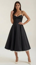 Women's Midi Dress | Tulle Sweetheart Strappy Party Occasion Dress 4