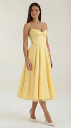 Women's Midi Dress | Tulle Sweetheart Strappy Party Occasion Dress 5