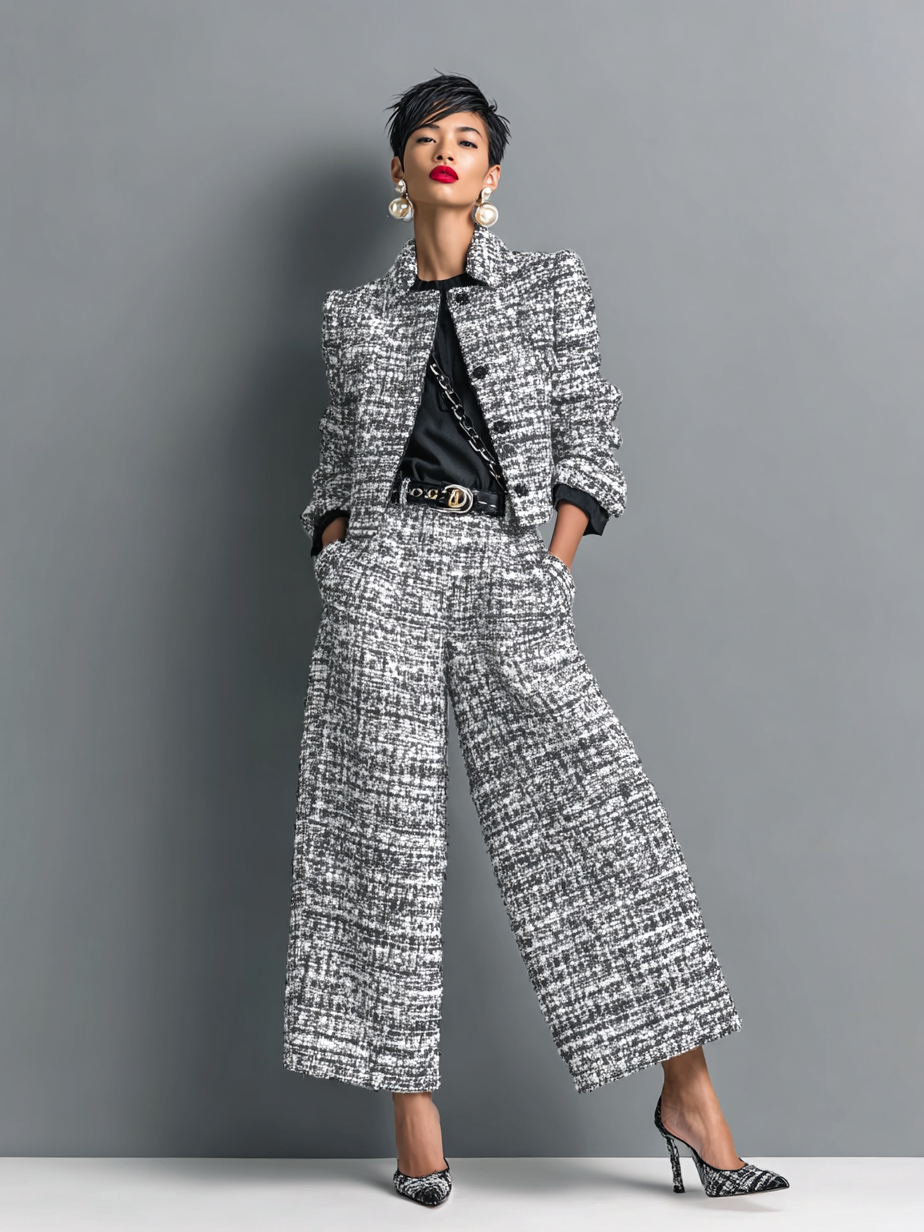 Women's Two Piece Knit Ensemble gray