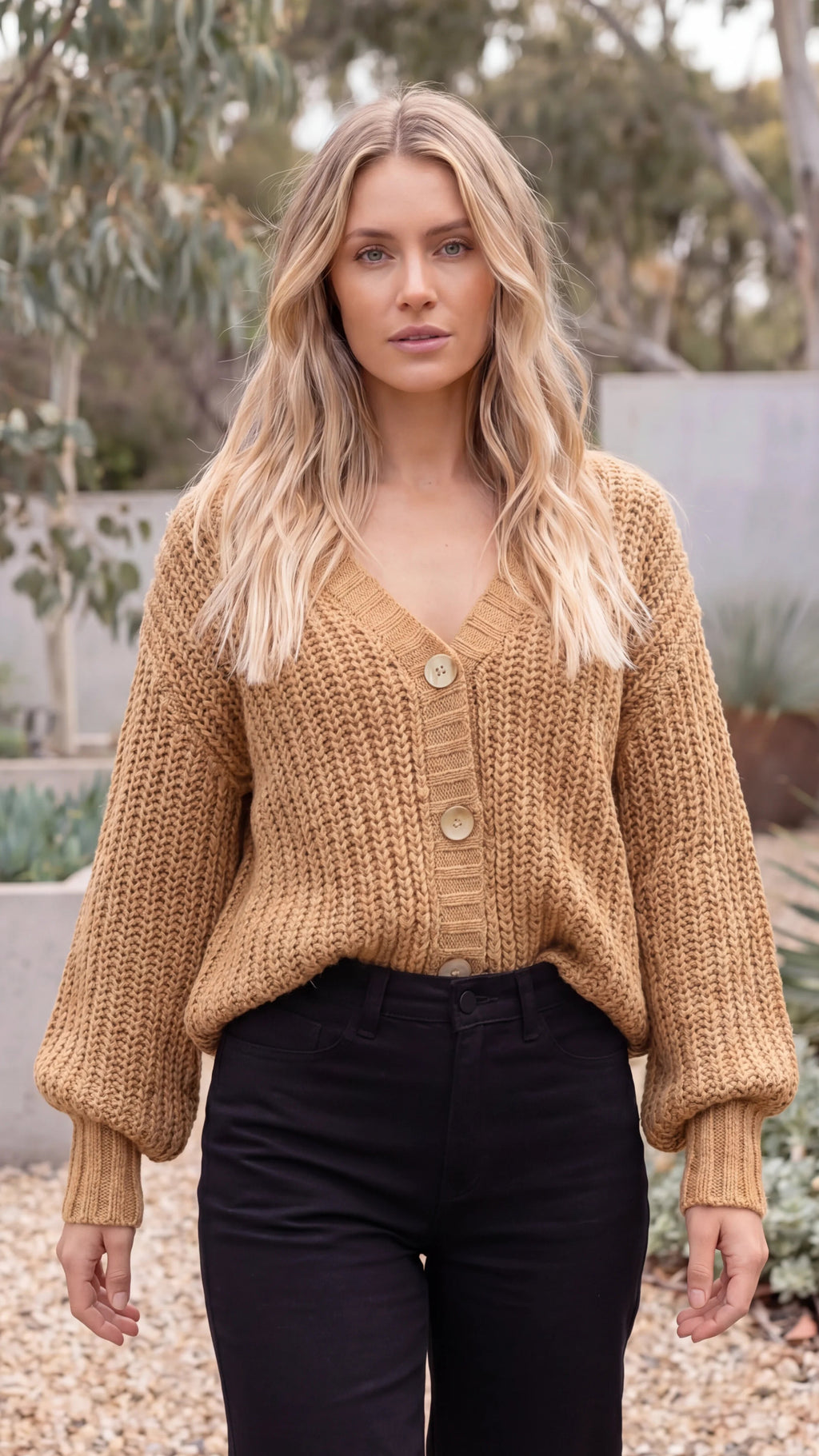 Women's V-Neck Oversized Chunky Knit Cardigan