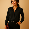 Women's V Neck Blouse black