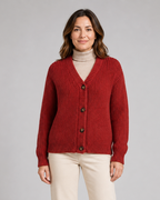 Women's V Neck Button Up Ribbed Knit Cardigan