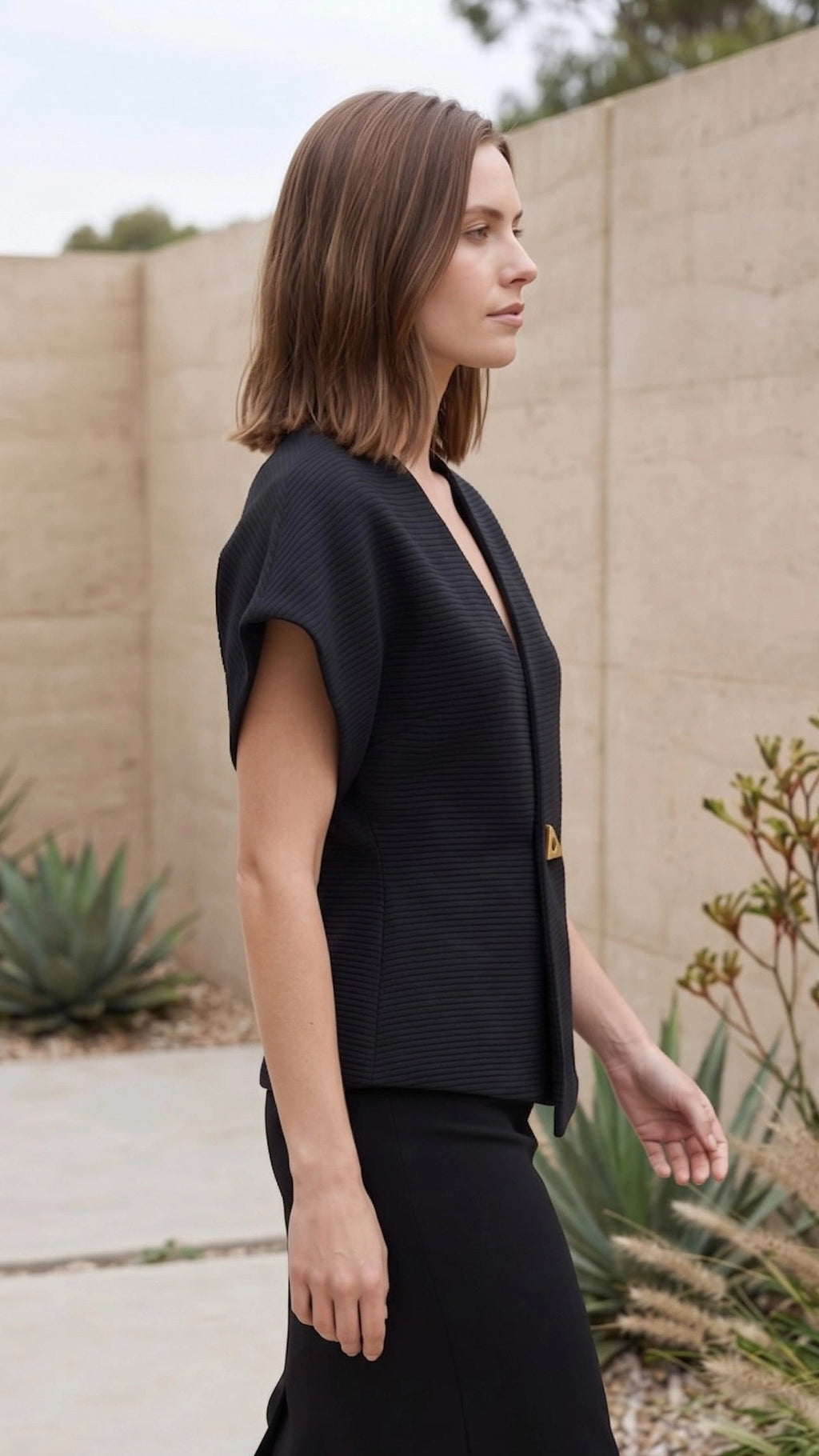 Women’s V-Neck Cap Sleeve Peplum Top