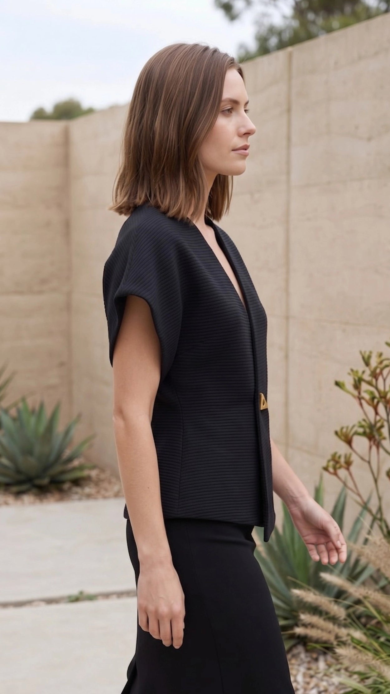Women’s V-Neck Cap Sleeve Peplum Top