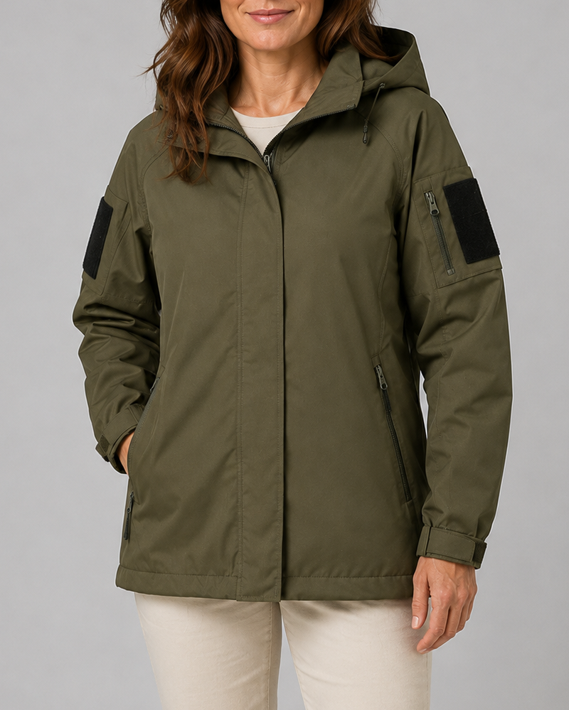 Women's Wind & Water Repellent Jacket | Hooded Zip Up Lightweight Rain Coat