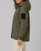 Women's Wind & Water Repellent Jacket | Hooded Zip Up Lightweight Rain Coat