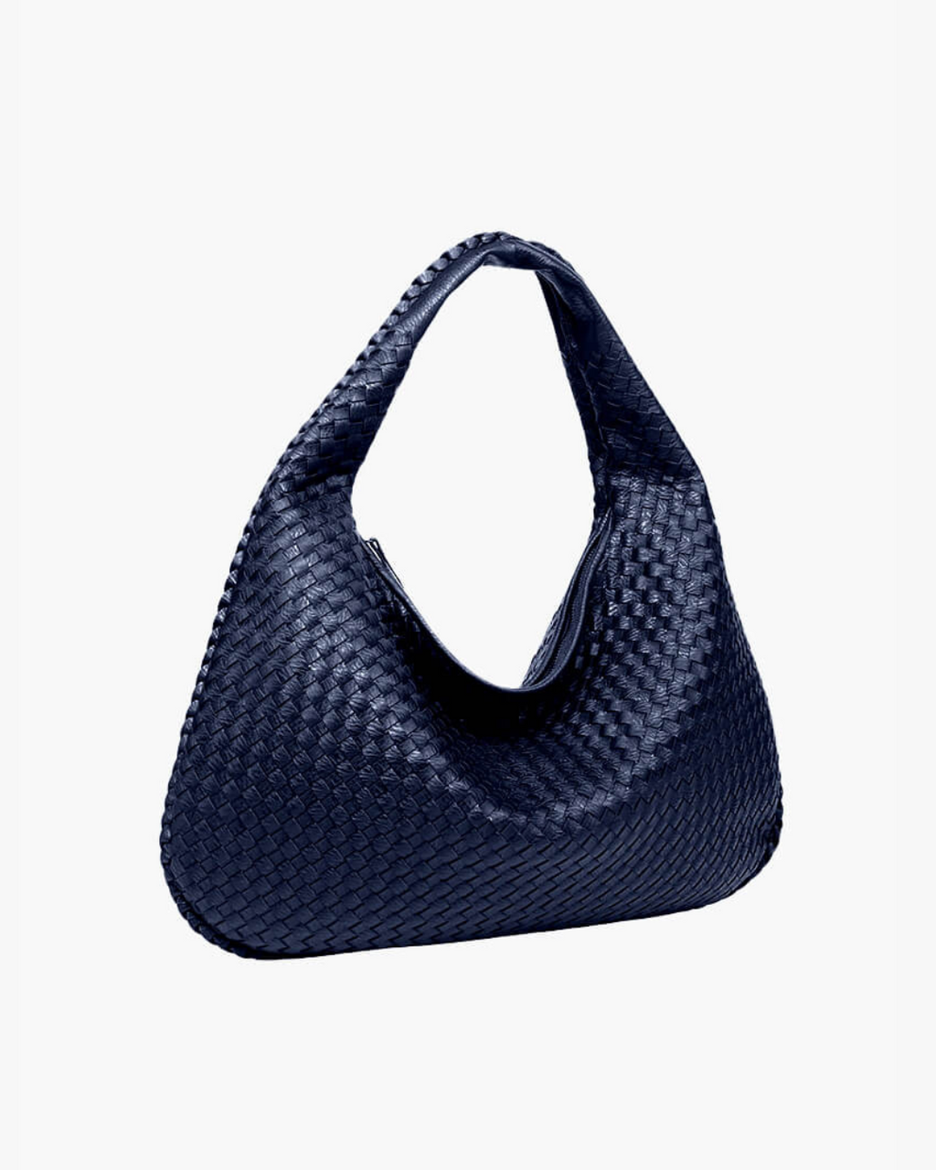 Women's Woven Faux Leather Hobo Shoulder Bag blue