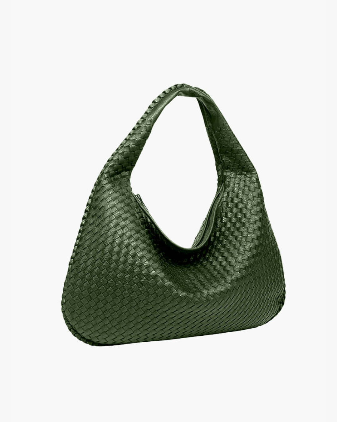 Women's Woven Faux Leather Hobo Shoulder Bag green
