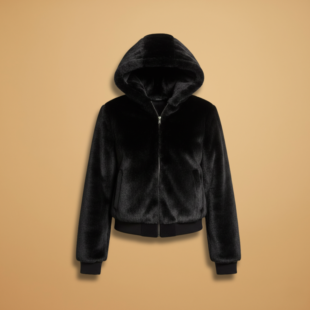 Women's Zip Up Bomber Jacket black 1