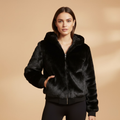 Women's Zip Up Bomber Jacket black 2