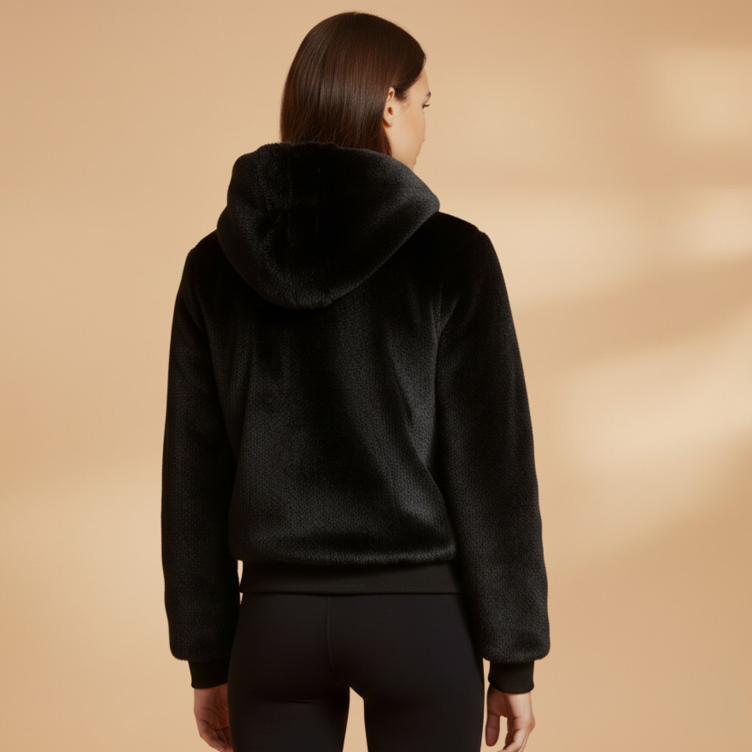 Women's Zip Up Bomber Jacket black 5