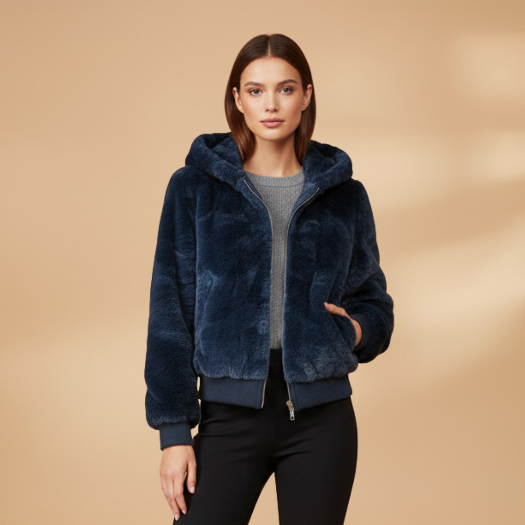 Women's Zip Up Bomber Jacket dark blue