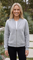 Women’s Lightweight Zip-Up Bomber Jacket with Pockets