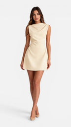 Women's Draped Mini Dress | Sleeveless Neck Cocktail Dress