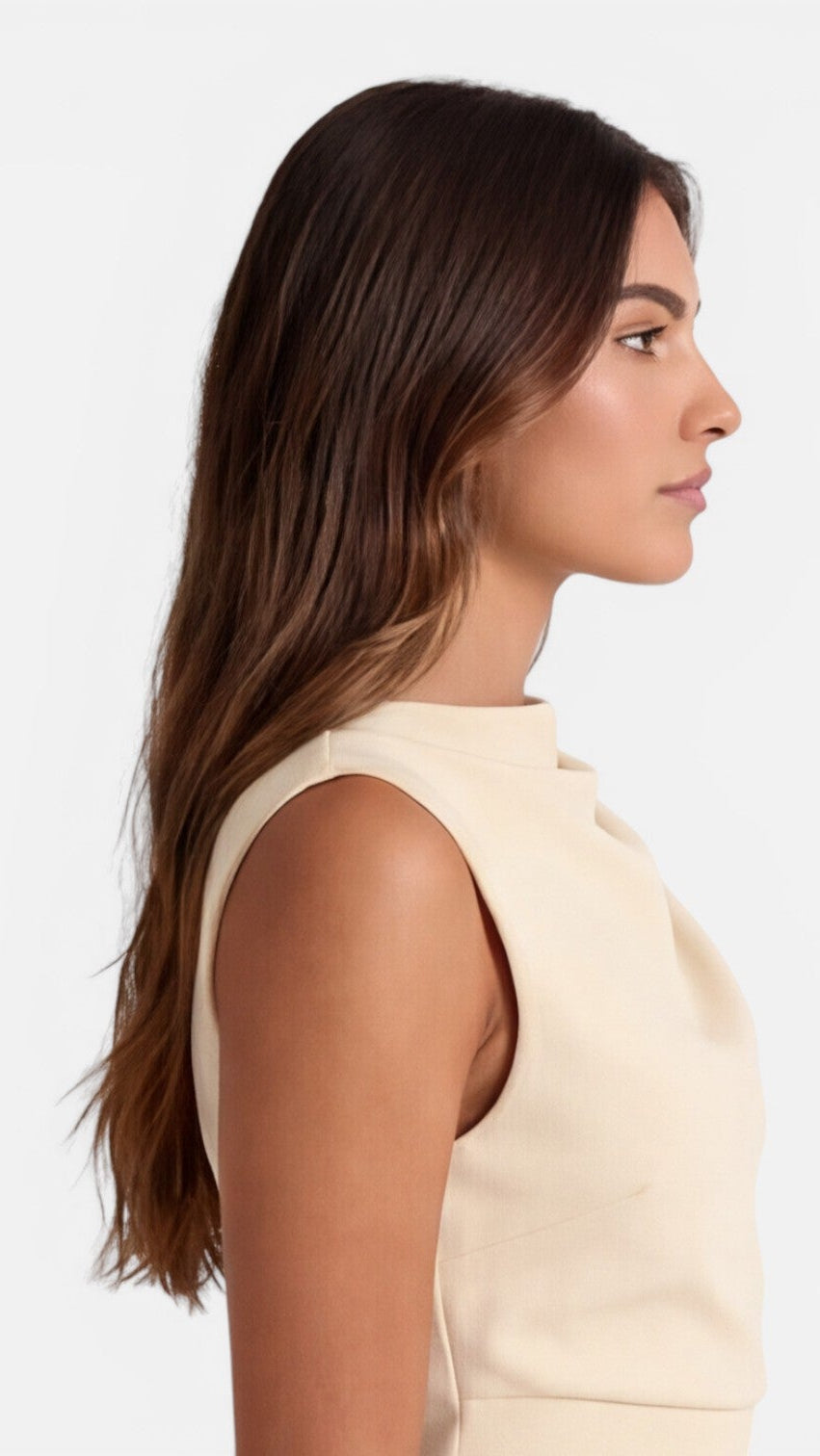 Women's Draped Mini Dress | Sleeveless Neck Cocktail Dress