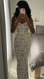 Women's Lace Maxi Dress | Adjustable Strap Wedding Guest Dress