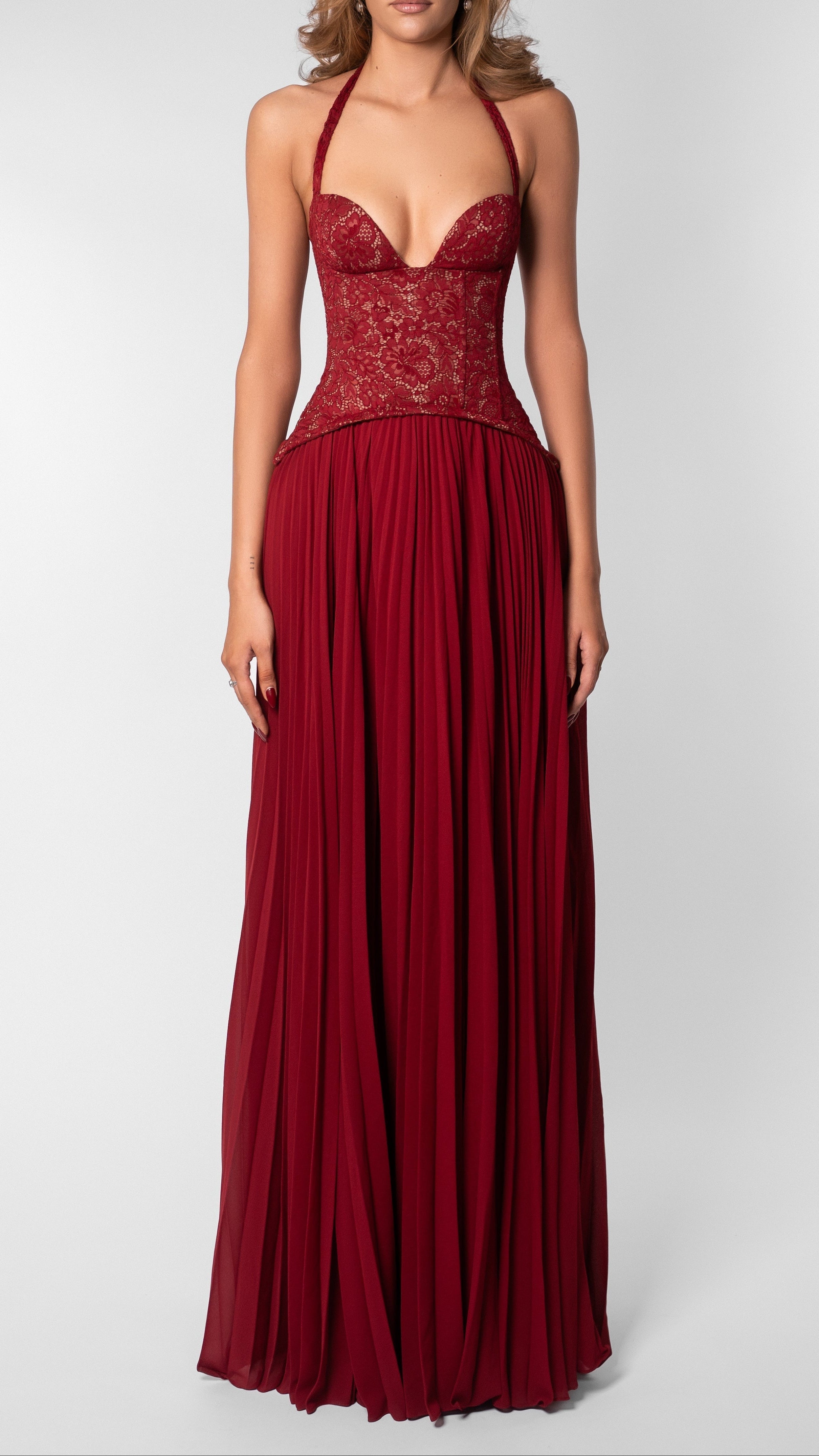 Women's Lace Maxi Dress | Corset Bodice Wedding Guest Party Dress