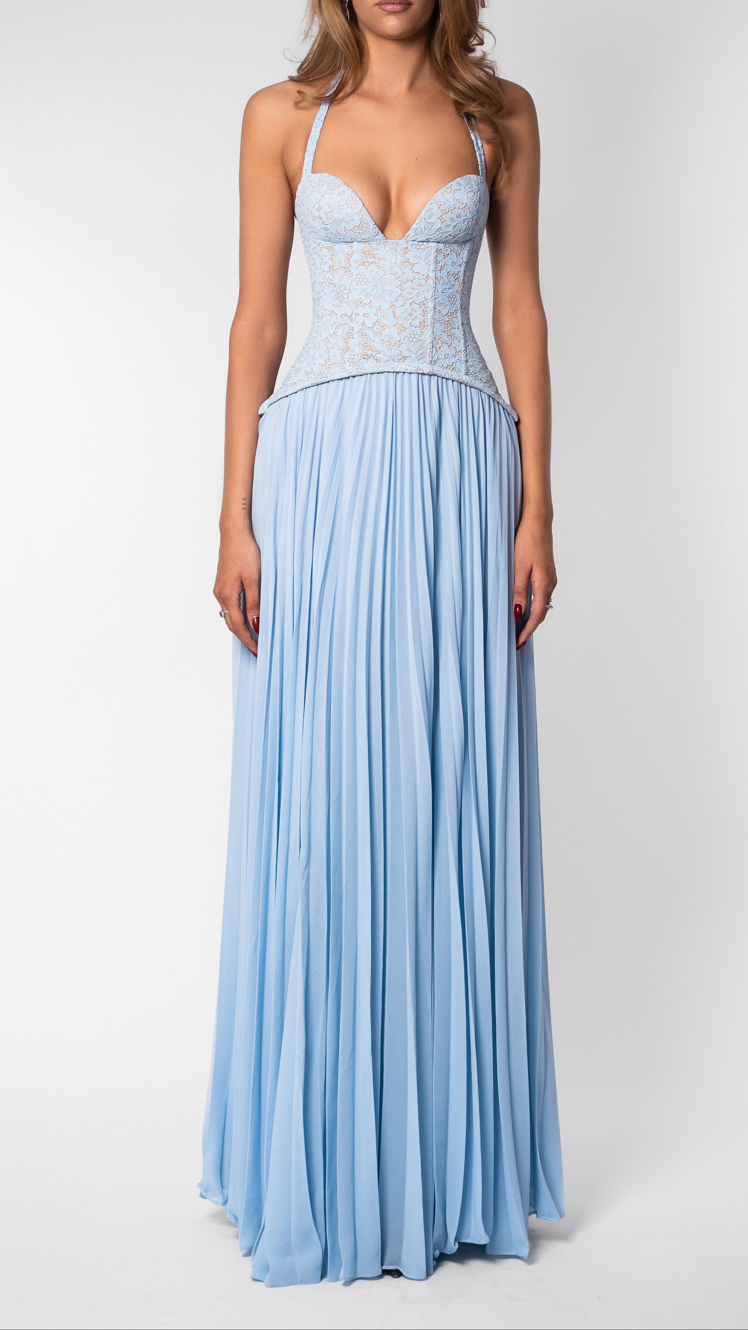 Women's Lace Maxi Dress | Corset Bodice Wedding Guest Party Dress