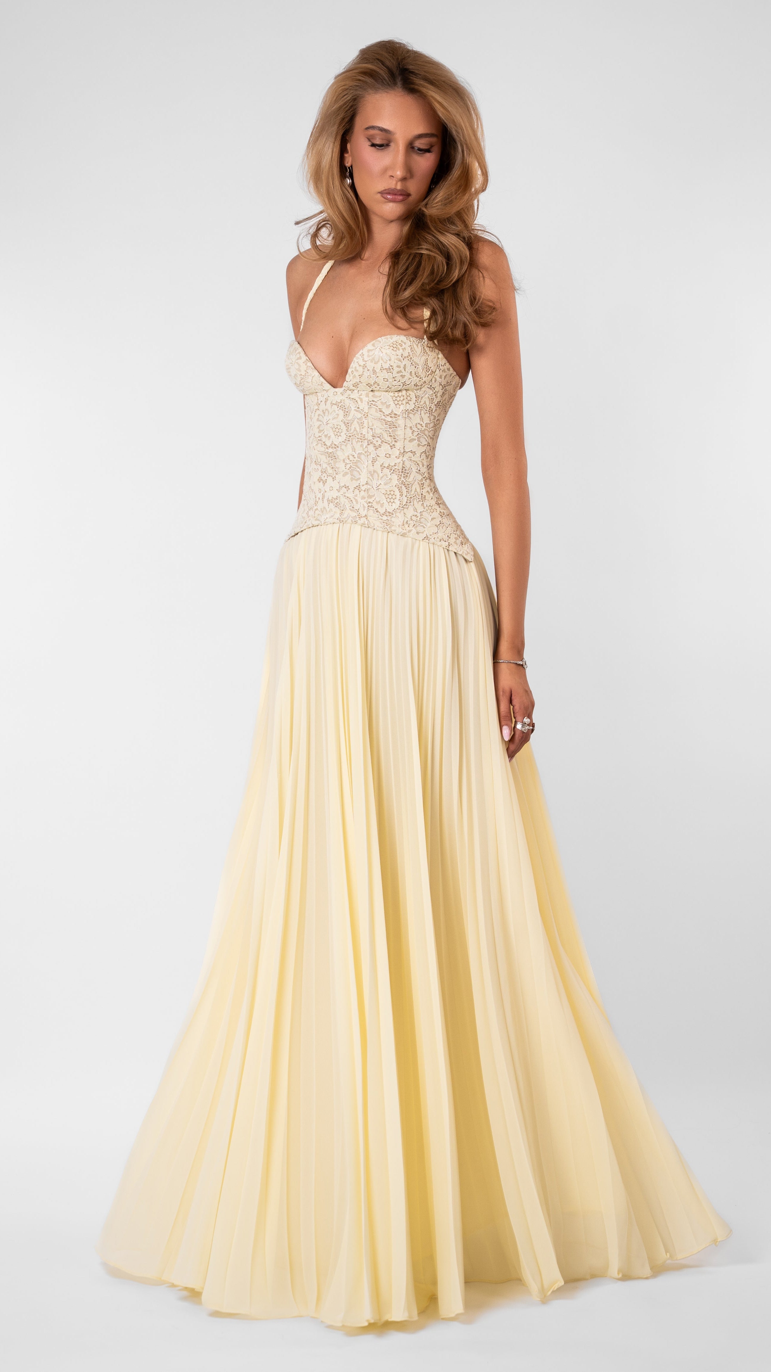 Women's Lace Maxi Dress | Corset Bodice Wedding Guest Party Dress