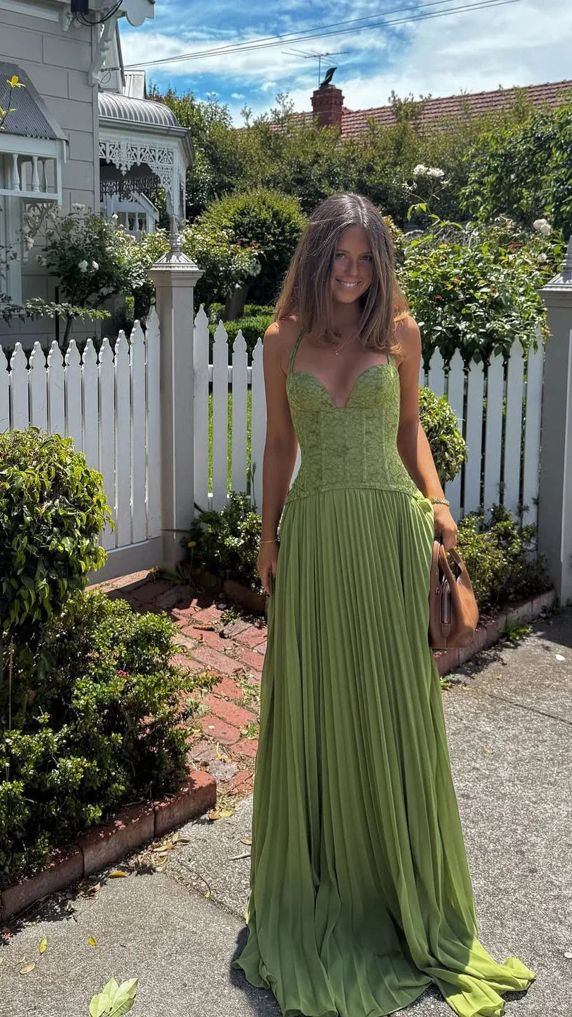 Women's Maxi Dress | Pleated Corset Wedding Guest Party Dress