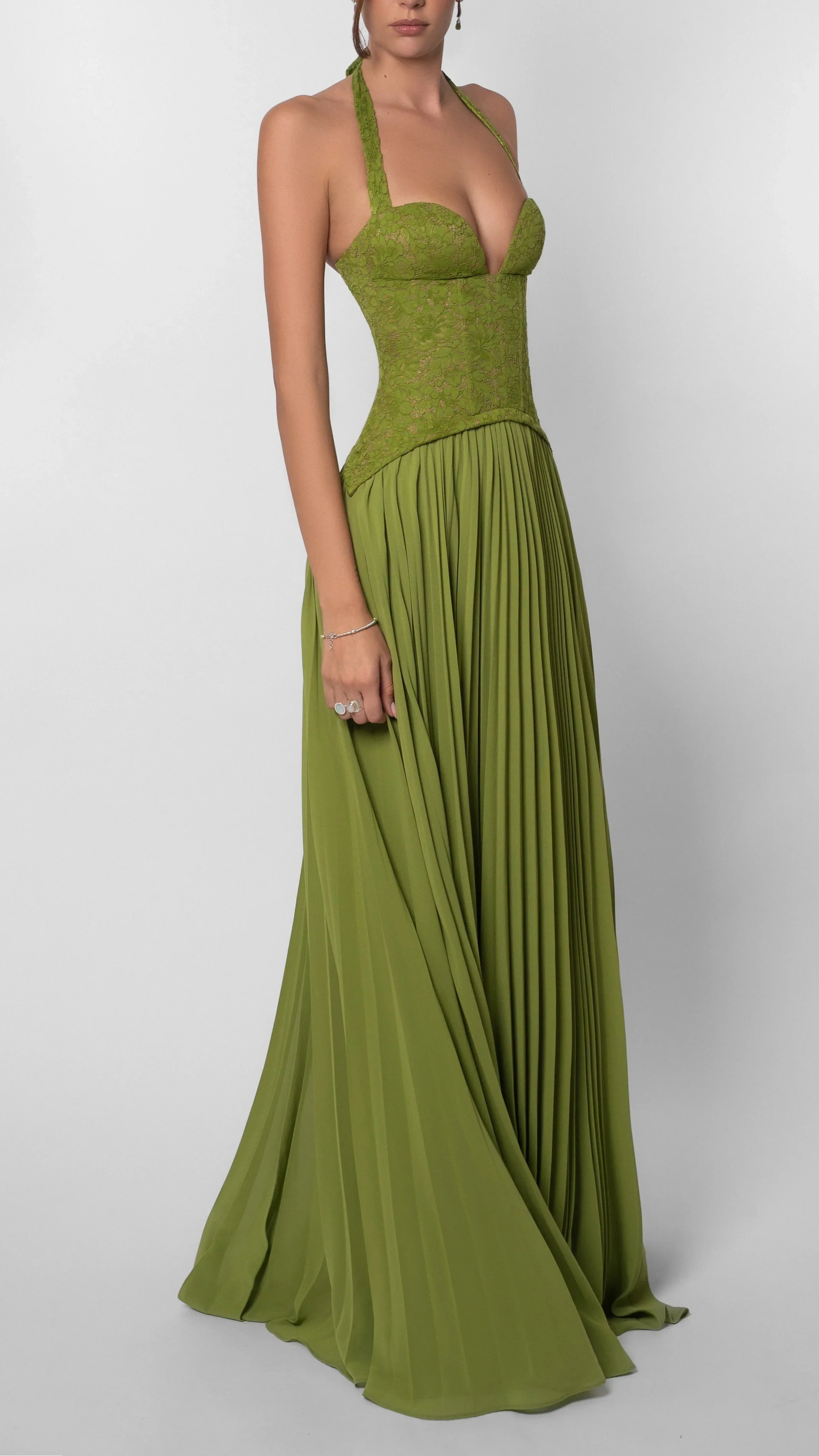 Women's Maxi Dress | Pleated Corset Wedding Guest Party Dress