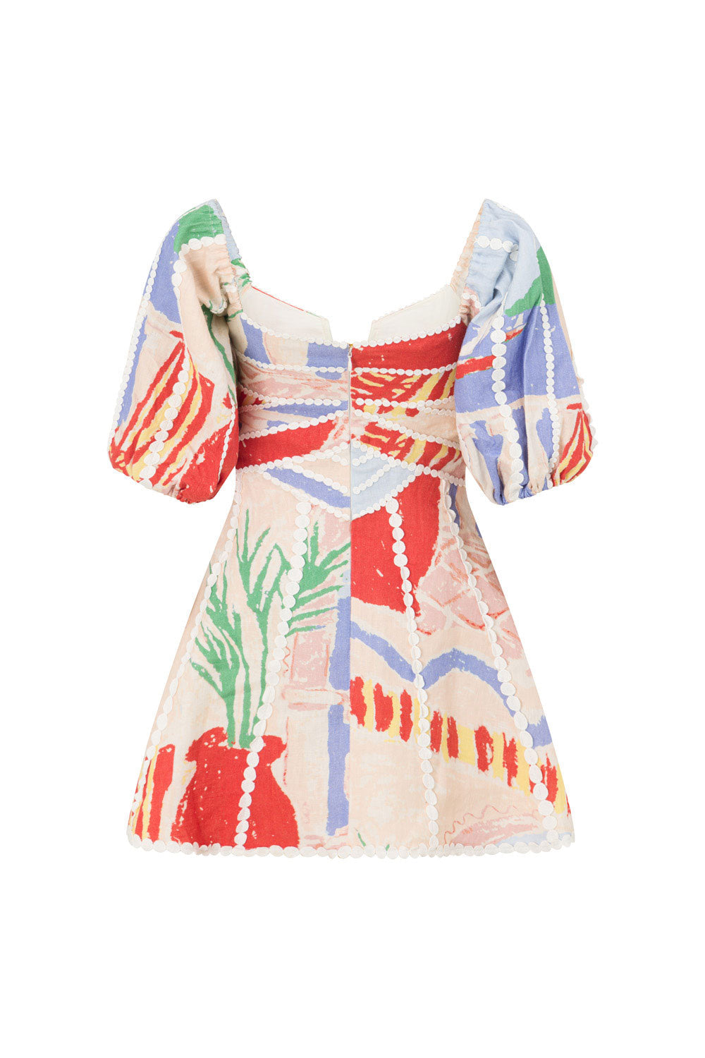 Women's Printed Mini Dress | Off Shoulder Puff Sleeve Cocktail Dress