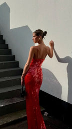 Women's Sequin Maxi Dress | Mermaid Deep V Cocktail Party Dress