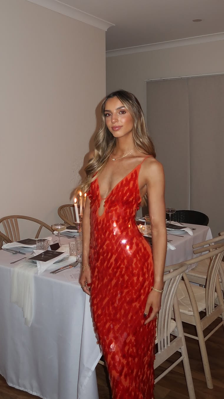 Women's Sequin Maxi Dress | Mermaid Deep V Cocktail Party Dress