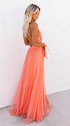 Women's Strappy Maxi Dress | Spaghetti Strap Flowy Summer Dress
