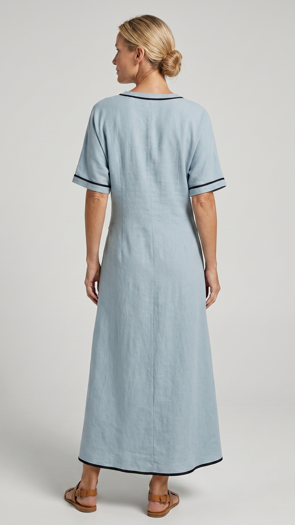 Women's Twist Front Maxi Dress | V Neck Short Sleeve Summer Dress