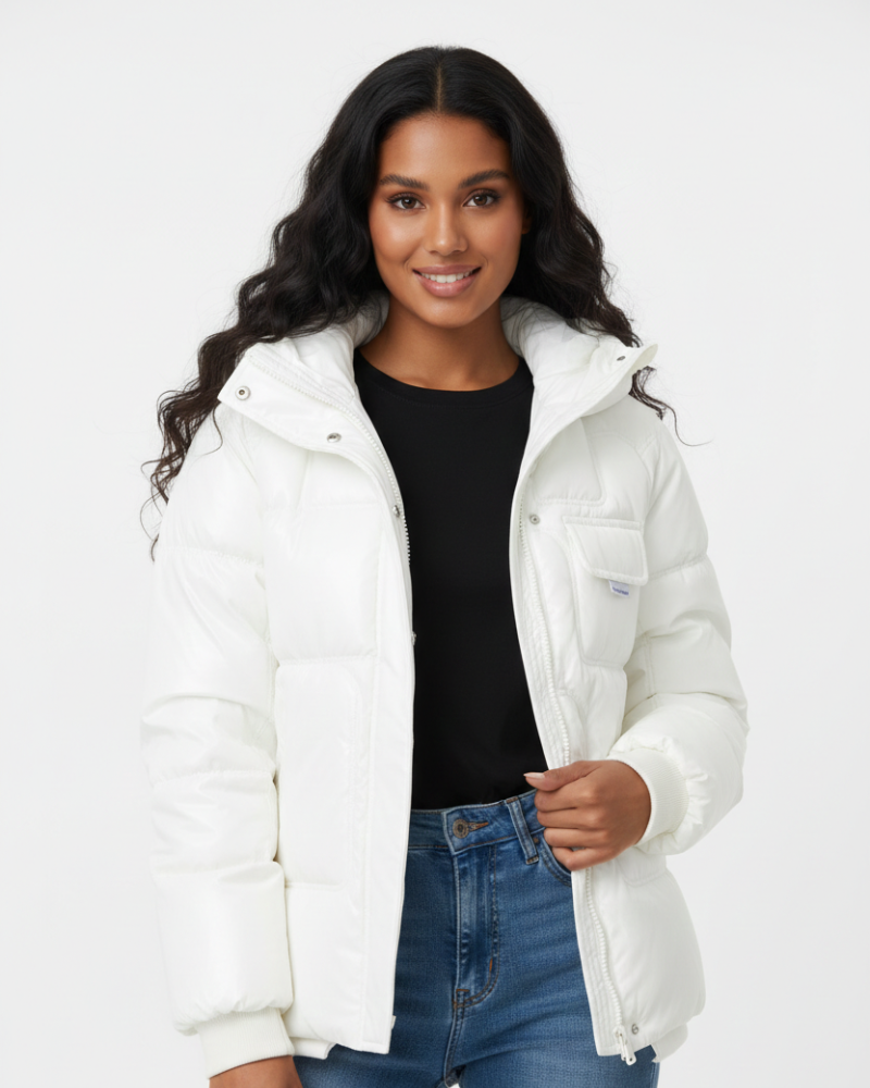 Women's Oversized Hooded Padded Puffer Jacket | Zip Up Quilted Coat