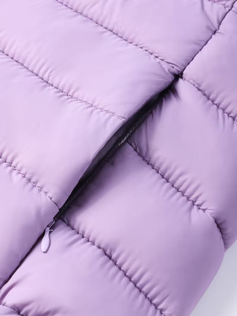 Women's Slim Quilted Hooded Puffer Jacket with Zip Front