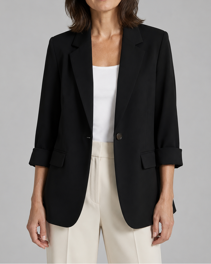 Women's Tailored Notch Lapel Single Button Workwear Blazer