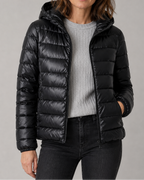 Women's Puffer Jacket | Hooded Lightweight Quilted Zip Up Coat