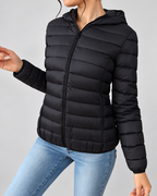 Women's Slim Quilted Hooded Puffer Jacket with Zip Front