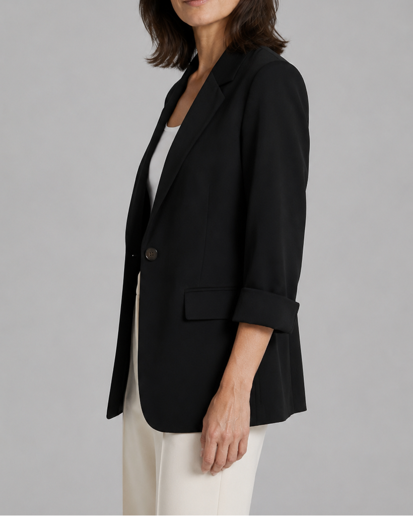 Women's Tailored Notch Lapel Single Button Workwear Blazer