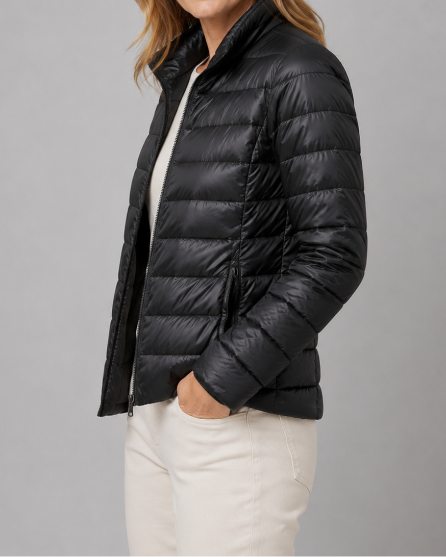 Women's Lightweight Quilted Jacket | Padded Zip Up Puffer Coat