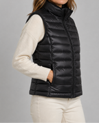 Women's Padded Gilet | Lightweight Stand Collar Zip Up Quilted Vest