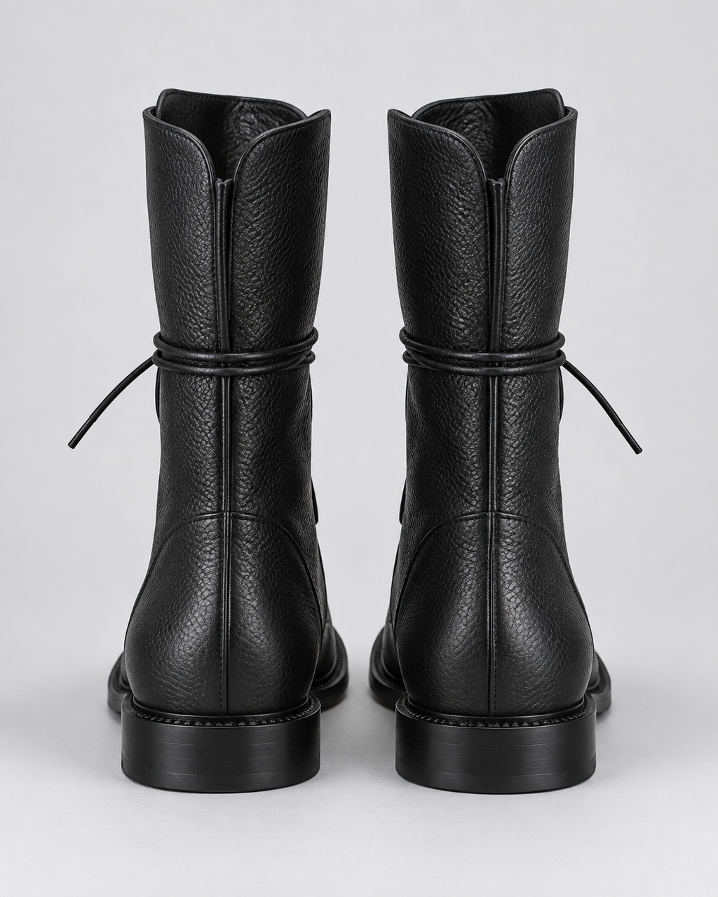 Women's Faux Leather Lace Up Boots with Cap Toe