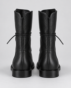 Women's Faux Leather Lace Up Boots with Cap Toe