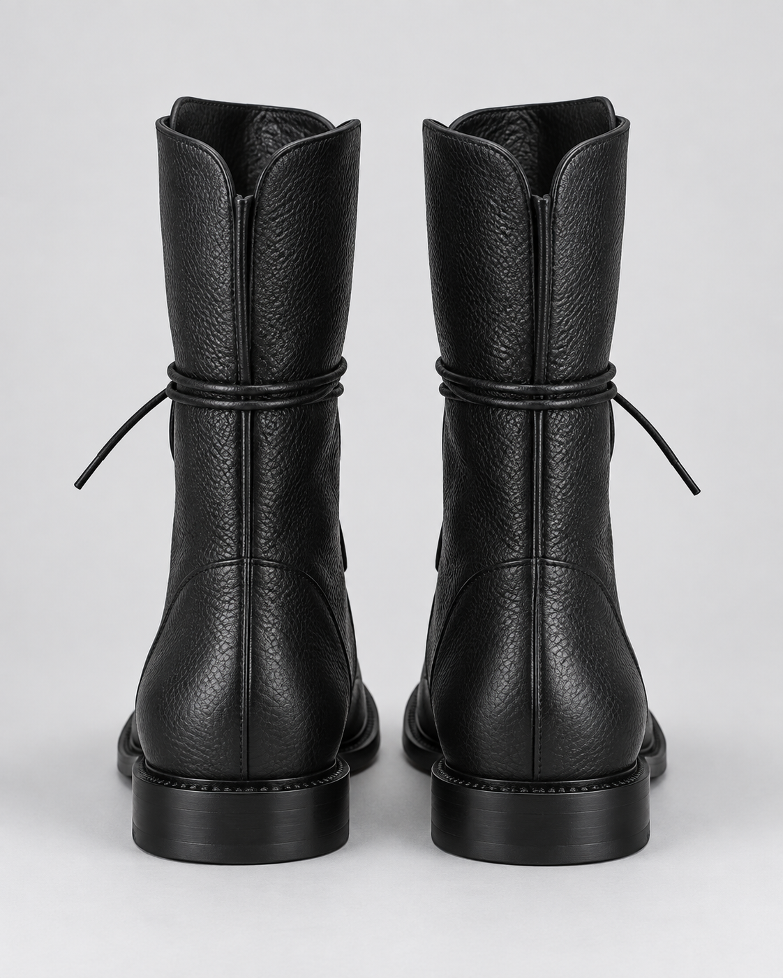 Women's Faux Leather Lace Up Boots with Cap Toe