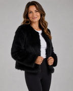 Women's Cropped Faux Fur Jacket