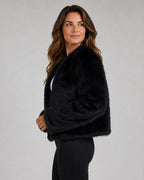 Women's Cropped Faux Fur Jacket