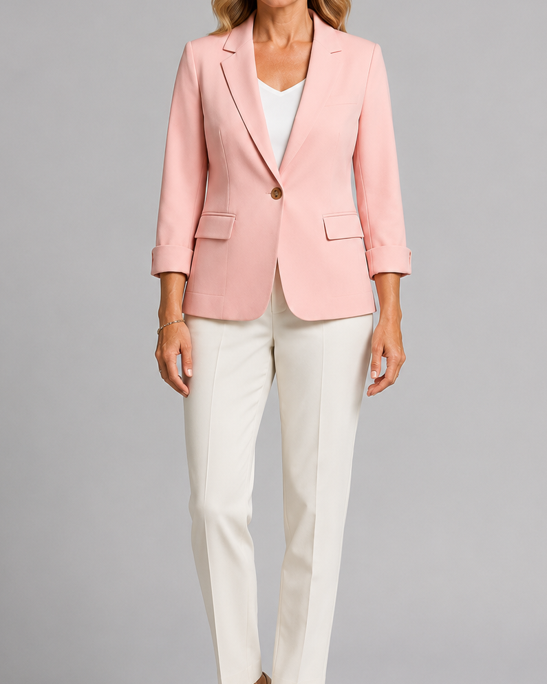Women's Tailored Notch Lapel Single Button Workwear Blazer