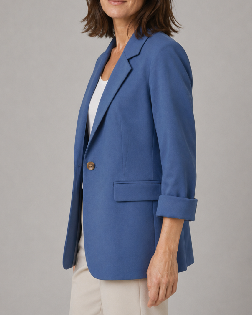 Women's Tailored Notch Lapel Single Button Workwear Blazer