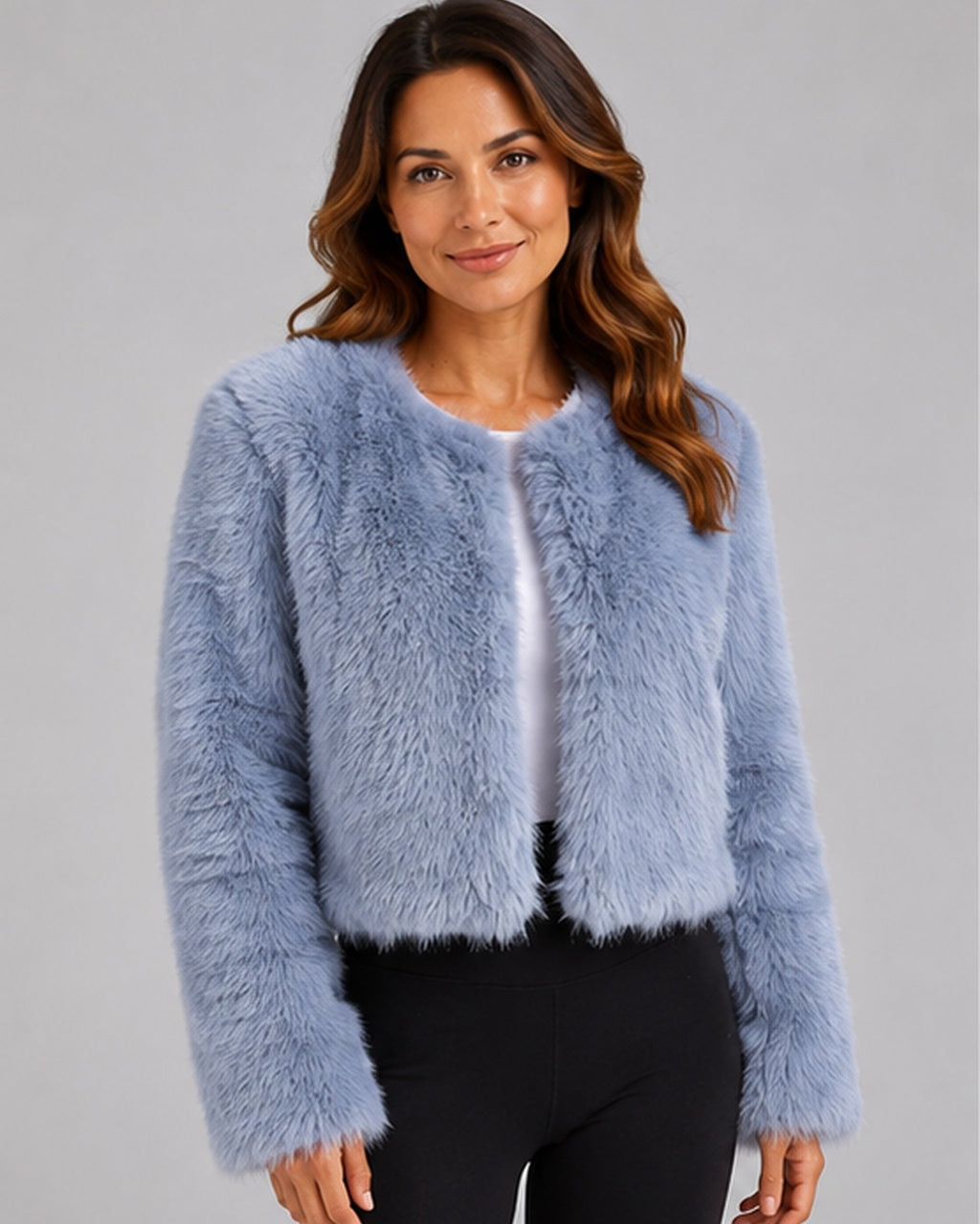 Women's Cropped Faux Fur Jacket