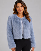 Women's Cropped Faux Fur Jacket