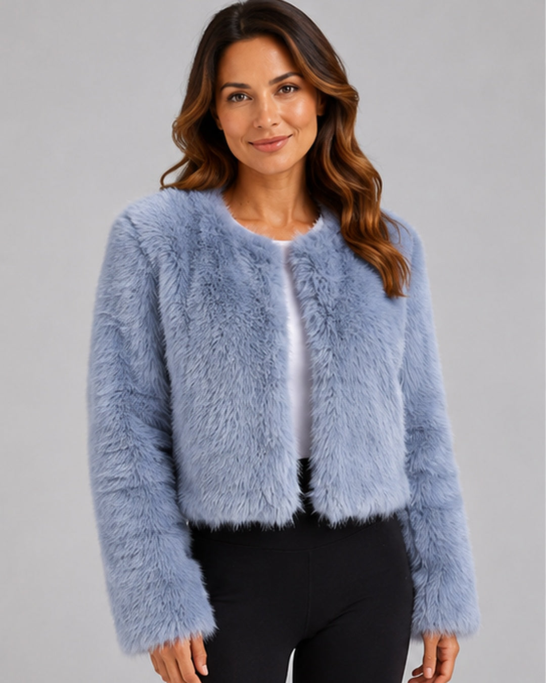 Women's Cropped Faux Fur Jacket