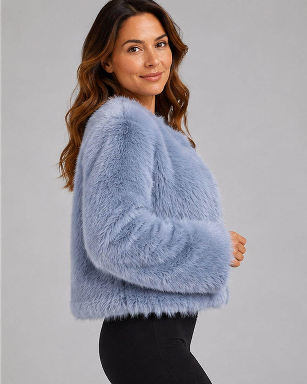 Women's Cropped Faux Fur Jacket