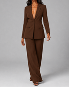 Women's Tailored Trouser Suit | Single Breasted Blazer & Wide Leg Two Piece Set
